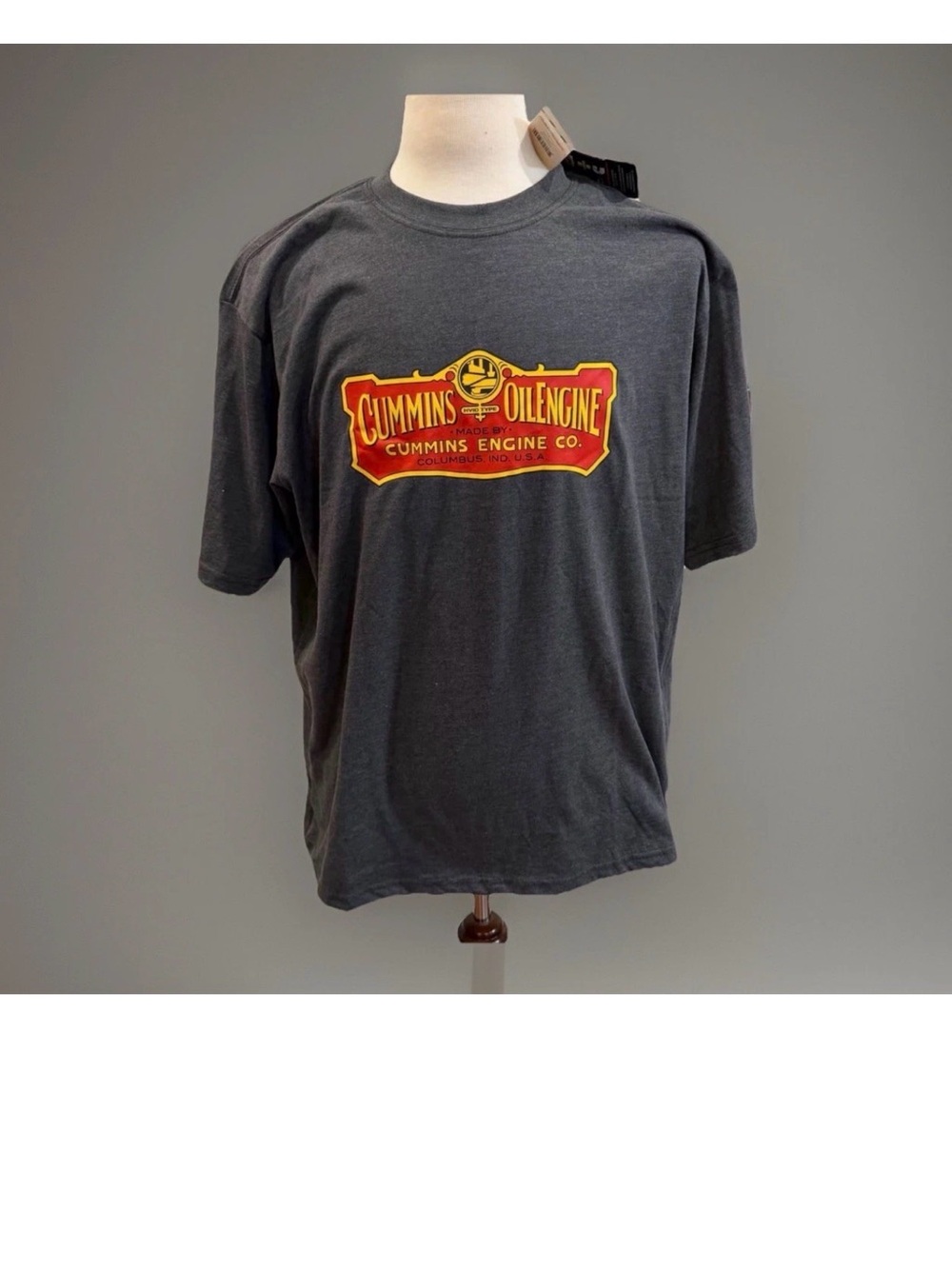 CUMMINS Unisex T-Shirt Size Large Retro Oil - Charcoal New With Tags